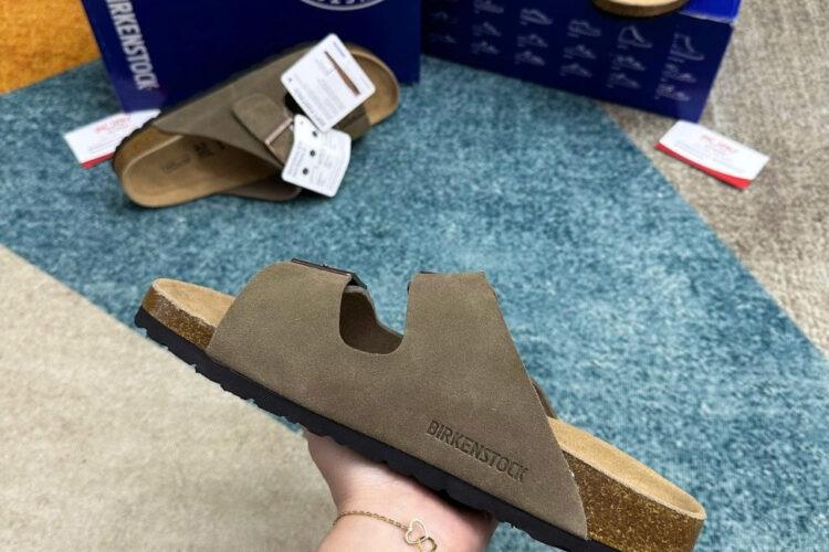 Dép Birkenstock Arizona Soft Footbed Suede Taupe Màu Rêu