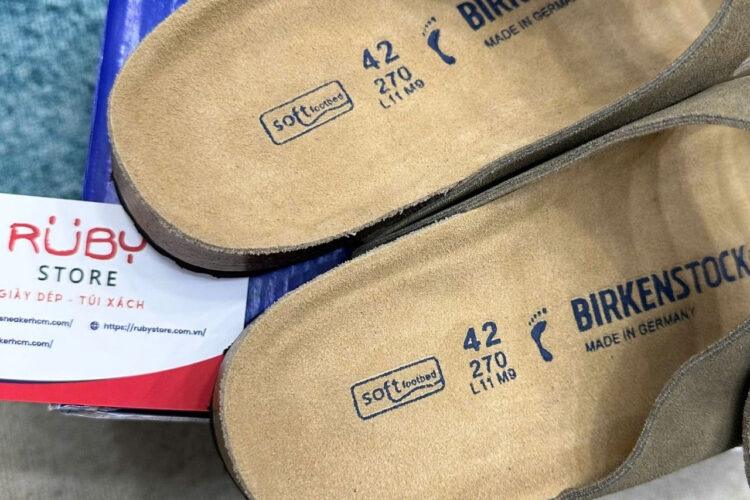 Dép Birkenstock Arizona Soft Footbed Suede Taupe Màu Rêu