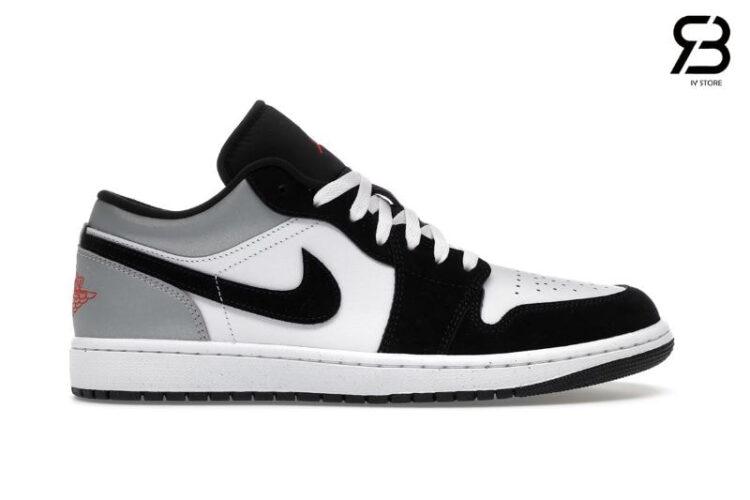 Giày Air Jordan 1 Low Black Matte Silver Đen Trắng Bạc