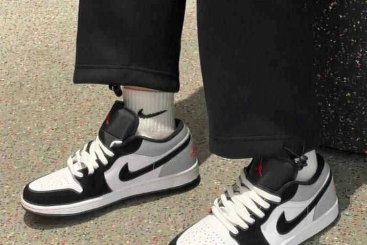 Giày Air Jordan 1 Low Black Matte Silver Đen Trắng Bạc