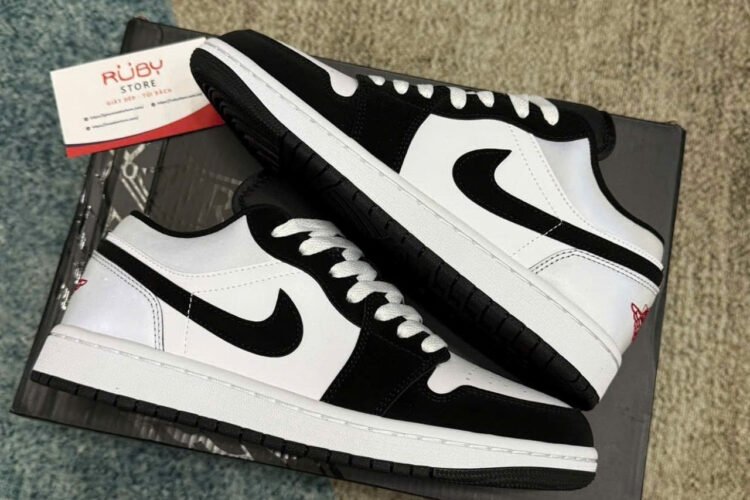 Giày Air Jordan 1 Low Black Matte Silver đen trắng bạc