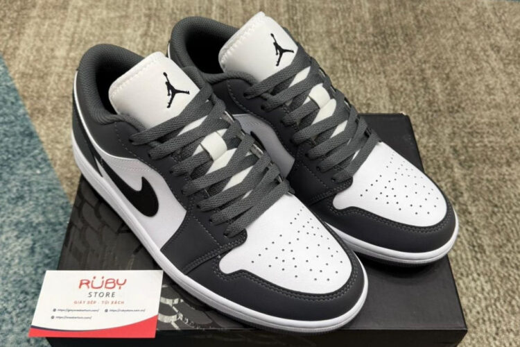 Giày Air Jordan 1 Low Iron Grey Xám Trắng