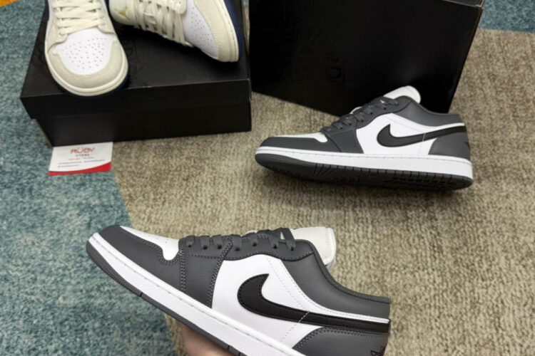 Giày Air Jordan 1 Low Iron Grey Xám Trắng