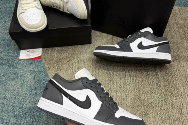 Giày Air Jordan 1 Low Iron Grey Xám Trắng