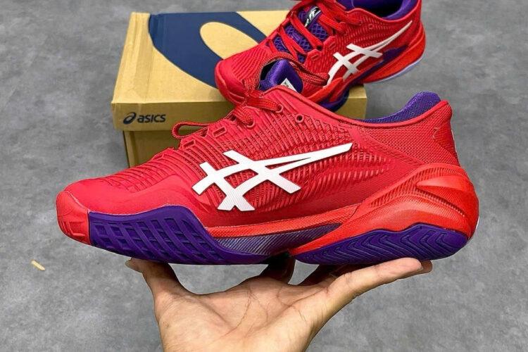Giày Asics Court FF 3 Novak Classic Red White Purple Tắng đỏ tím