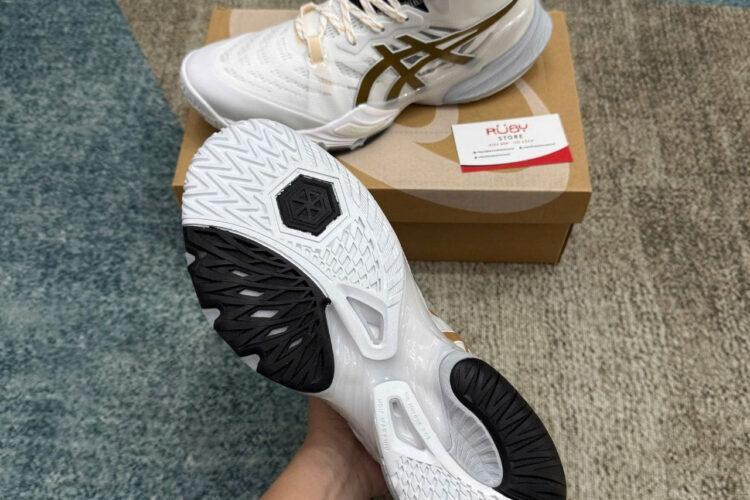 Giày Asics Metarise White Gold Trắng sọc Vàng