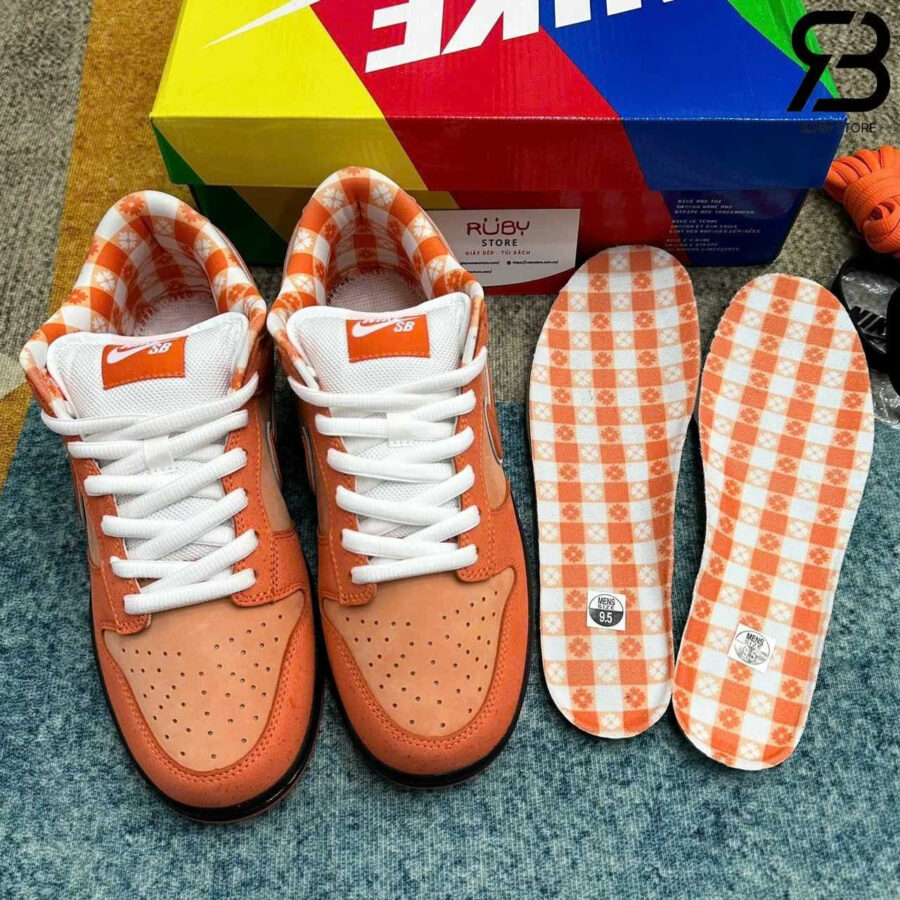 Giày Concepts x SB Dunk Low Orange Lobster Cam Đen