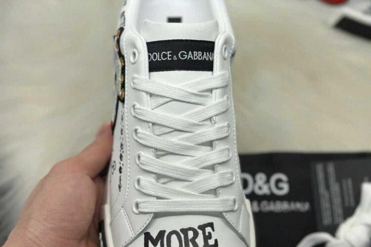 Giày D&G PORTOFINO SNEAKER GRAFFITI WHITE CROWN DG