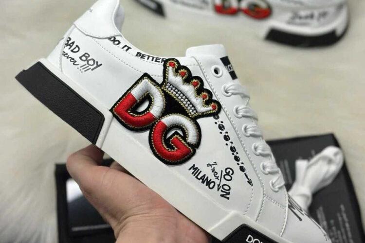 Giày D&G PORTOFINO SNEAKER GRAFFITI WHITE CROWN DG