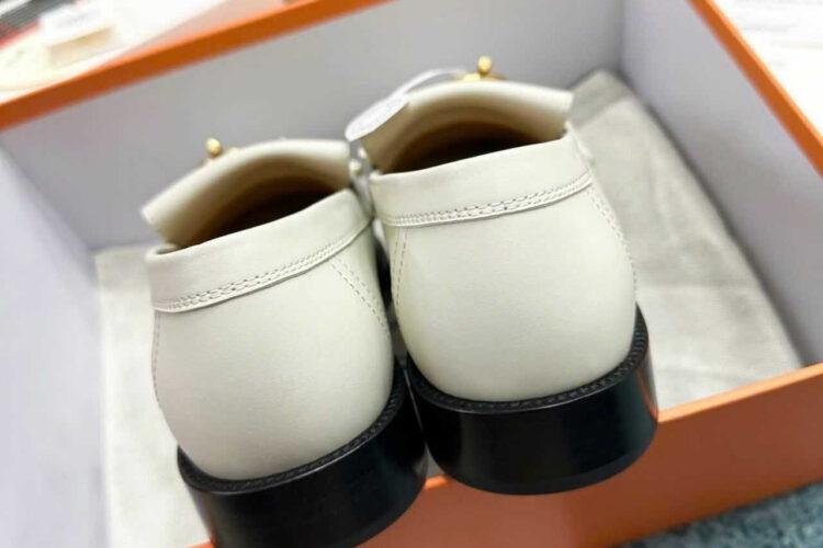 Giày Lười Hermes Impact Loafer Blanc De Paris Màu Trắng