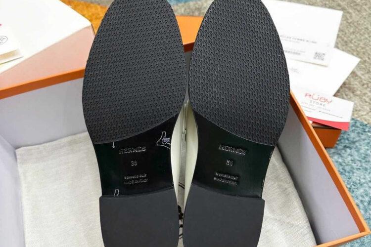 Giày Lười Hermes Impact Loafer Blanc De Paris Màu Trắng