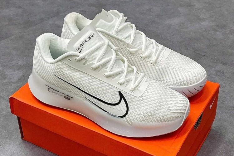 Giày Nike Court Air Zoom Vapor 11 HC White Black Trắng đen