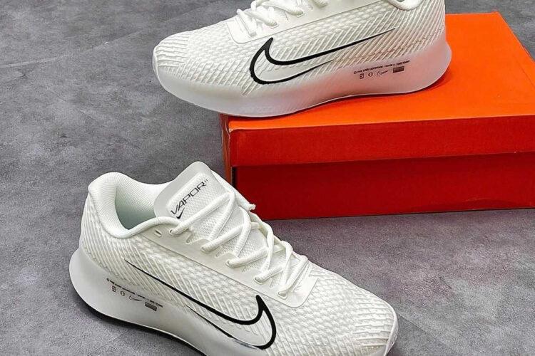 Giày Nike Court Air Zoom Vapor 11 HC White Black Trắng đen