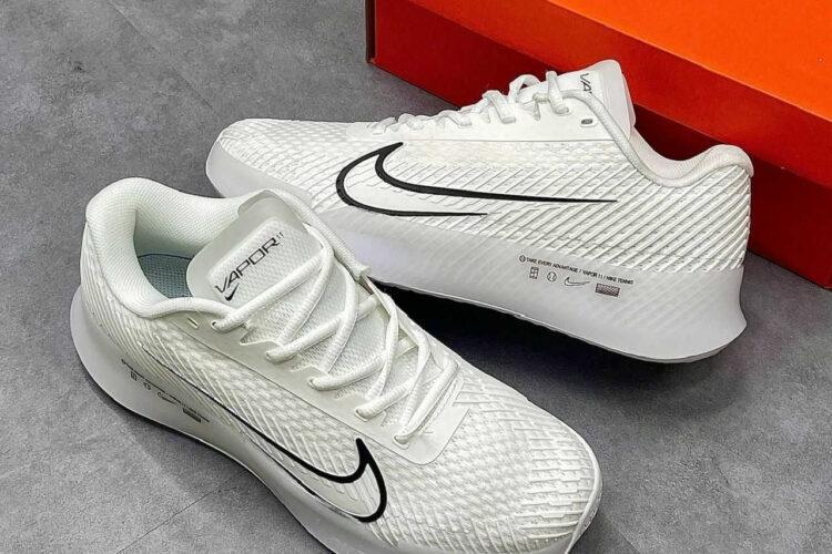 Giày Nike Court Air Zoom Vapor 11 HC White Black Trắng đen