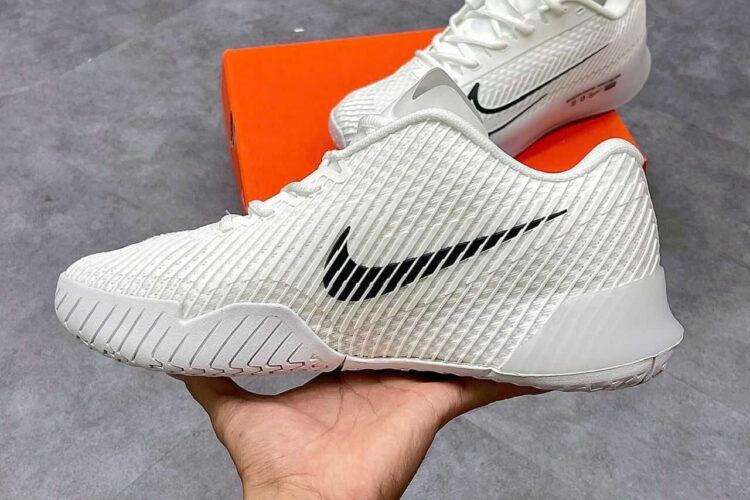 Giày Nike Court Air Zoom Vapor 11 HC White Black Trắng đen