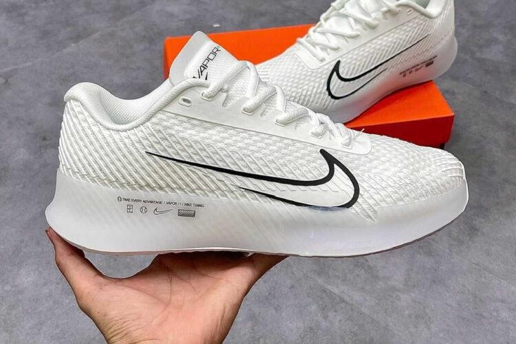 Giày Nike Court Air Zoom Vapor 11 HC White Black Trắng đen