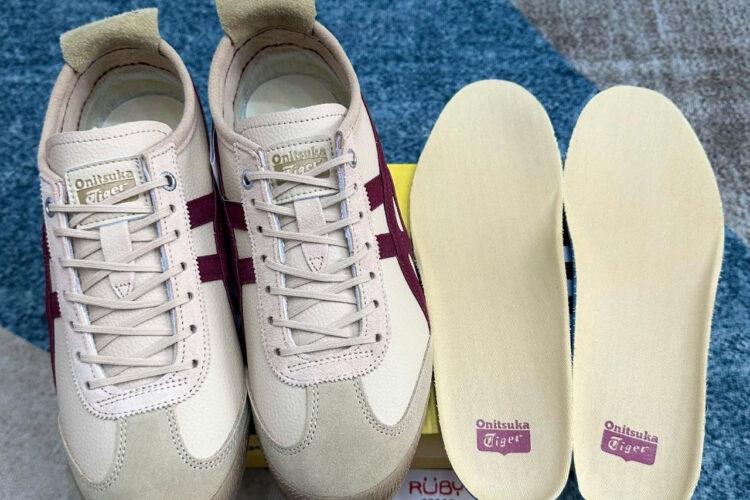 Giày Onitsuka Tiger Mexico 66 SD Beige Beet Juice Màu Be Sọc Đỏ