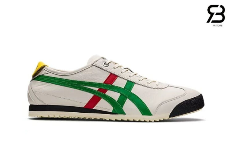 Giày Onitsuka Tiger Mexico 66 SD Birch Green Trắng Sọc Xanh Đỏ