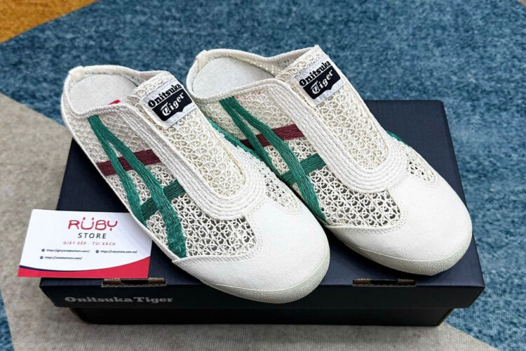 Giày Onitsuka Tiger Mexico 66 Sabot Cream Kale Kem Xanh Lá