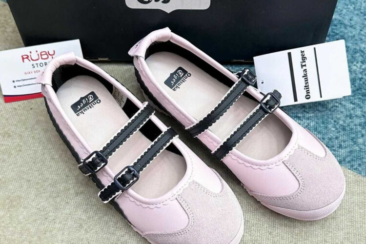 Giày Onitsuka Tiger Mexico 66 TGRS Crystal Pink Graphite Grey Xám Hồng đen