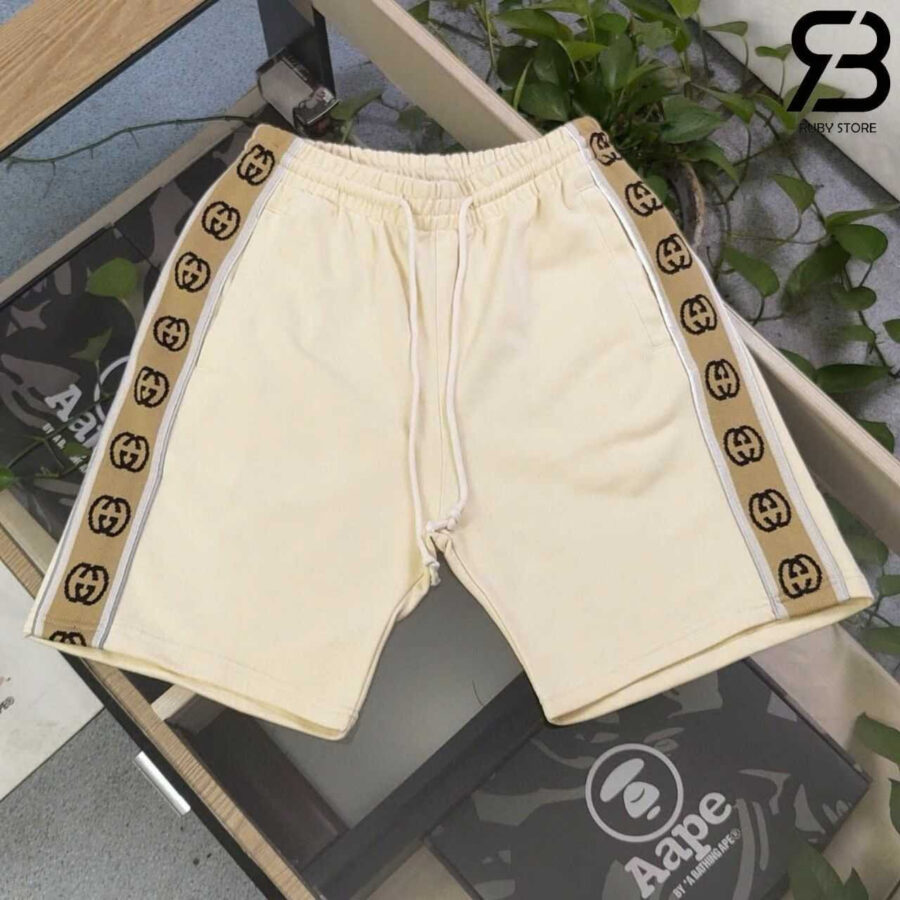 Quần Short Thun Gucci Màu Kem
