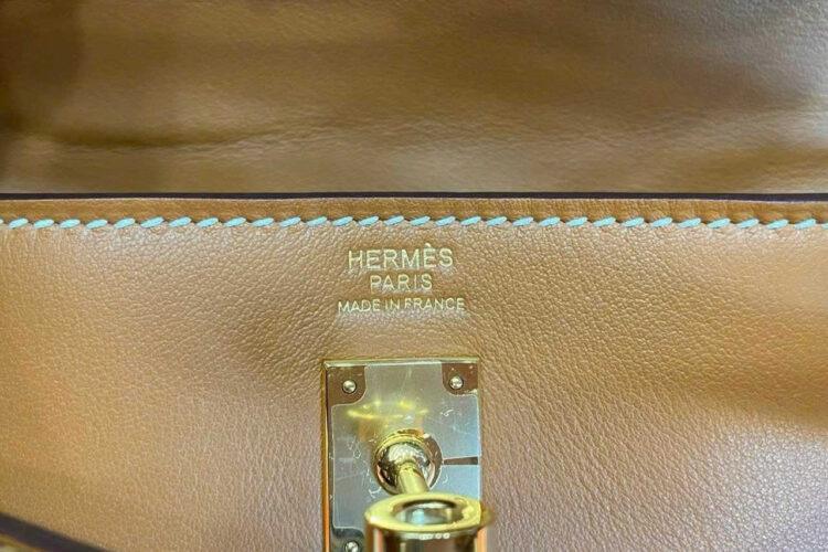 TÚI HERMES KELLY MOOVE NOIR GOLD BROWN SWIFT NÂU KHÓA VÀNG