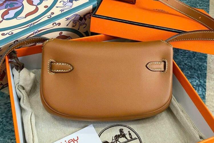 TÚI HERMES KELLY MOOVE NOIR GOLD BROWN SWIFT NÂU KHÓA VÀNG