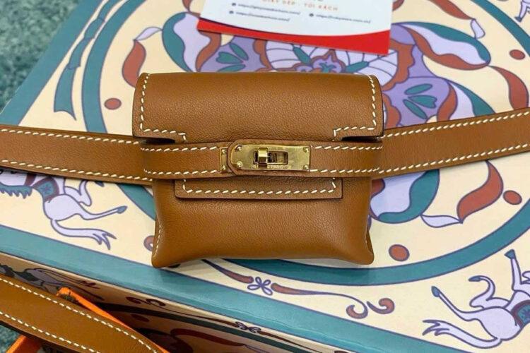 TÚI HERMES KELLY MOOVE NOIR GOLD BROWN SWIFT NÂU KHÓA VÀNG