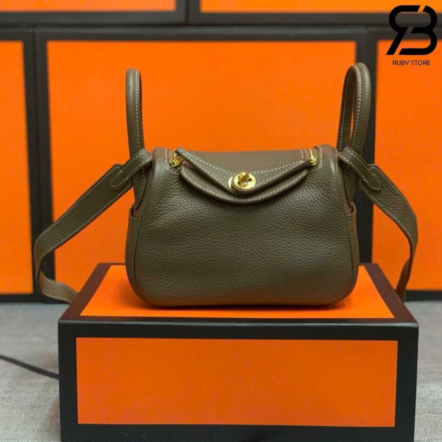 TÚI HERMES LINDY 19 ETOUPE GREY CLEMENT GHW DA NHẬP XÁM
