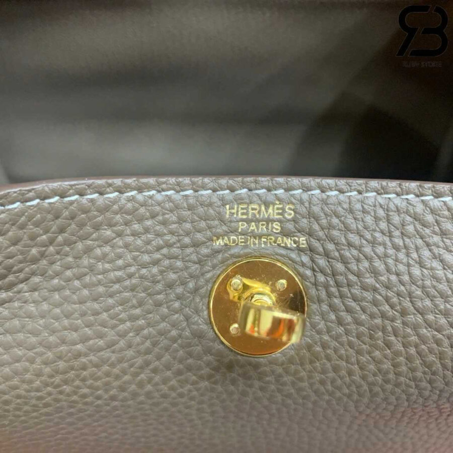 TÚI HERMES LINDY 19 ETOUPE GREY CLEMENT GHW DA NHẬP XÁM