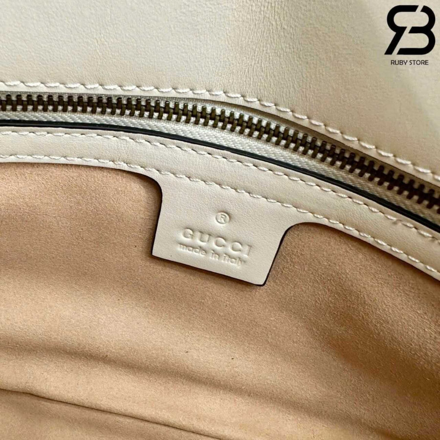 Túi Gucci GG Marmont small shoulder bag Size 26 White Trắng