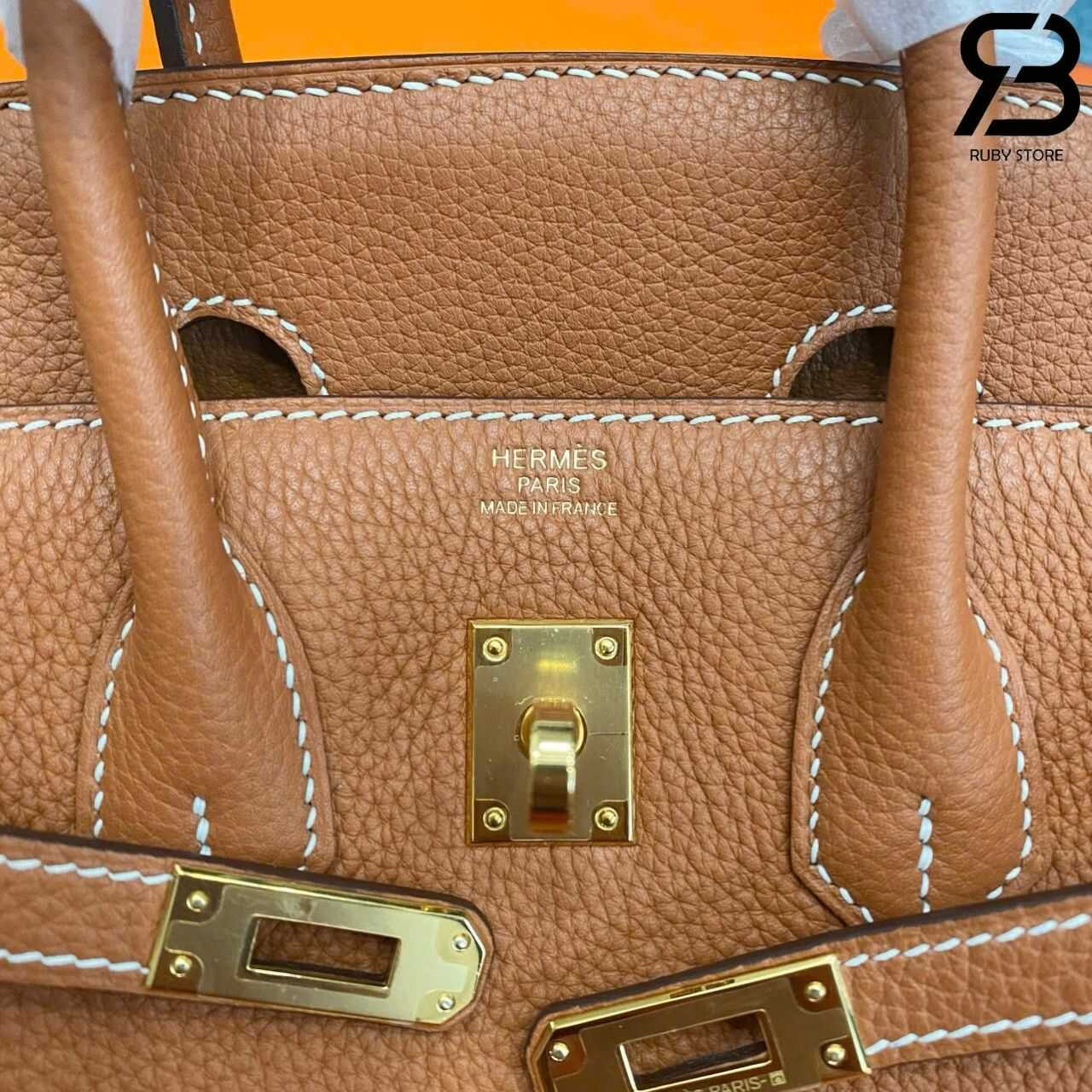 Túi Hermes Birkin 25 Gold Togo GHW da nhập may tay