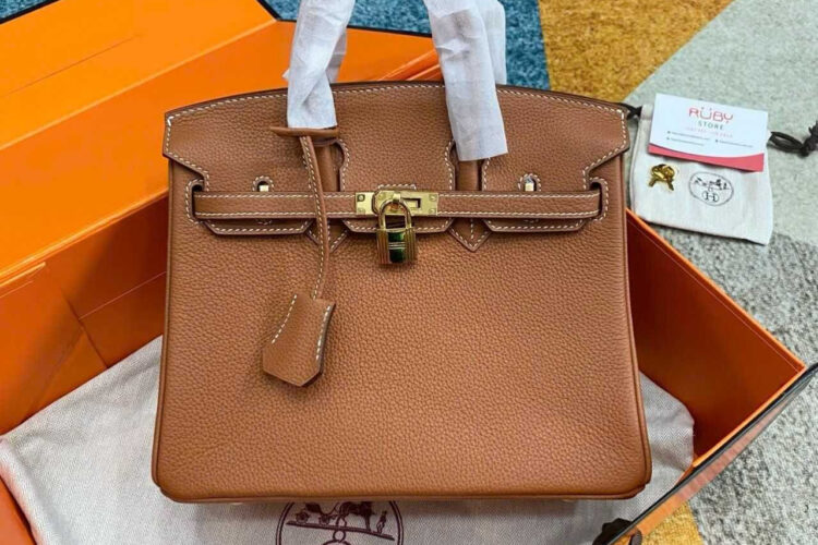 Túi Hermes Birkin 25 Gold Togo GHW da nhập may tay