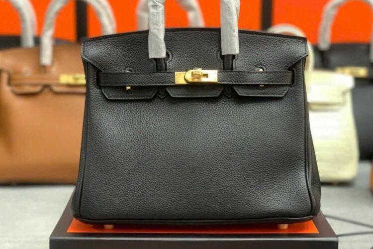 Túi Hermes Birkin 25 Noir Black Togo GHW Da nhập khâu tay màu đen