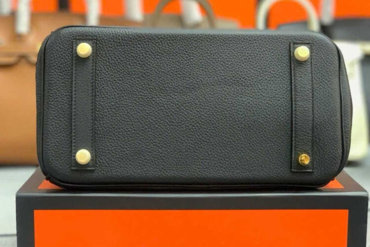 Túi Hermes Birkin 25 Noir Black Togo GHW Da nhập khâu tay màu đen