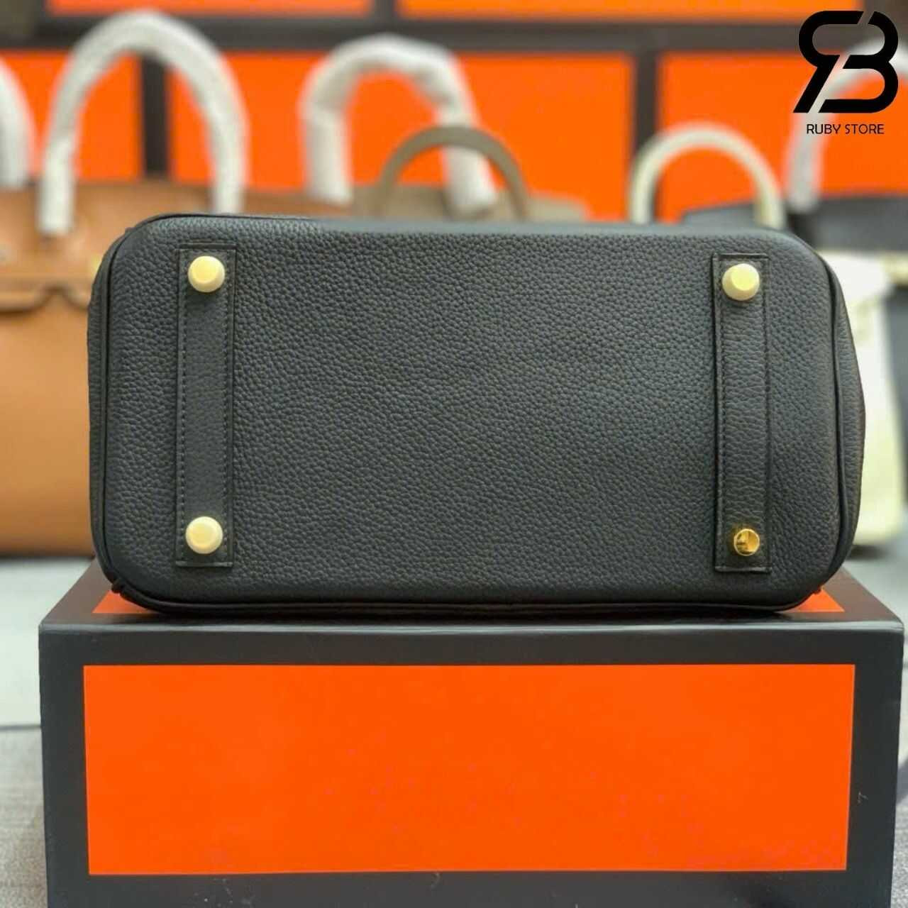 Túi Hermes Birkin 25 Noir Black Togo GHW Da nhập khâu tay màu đen
