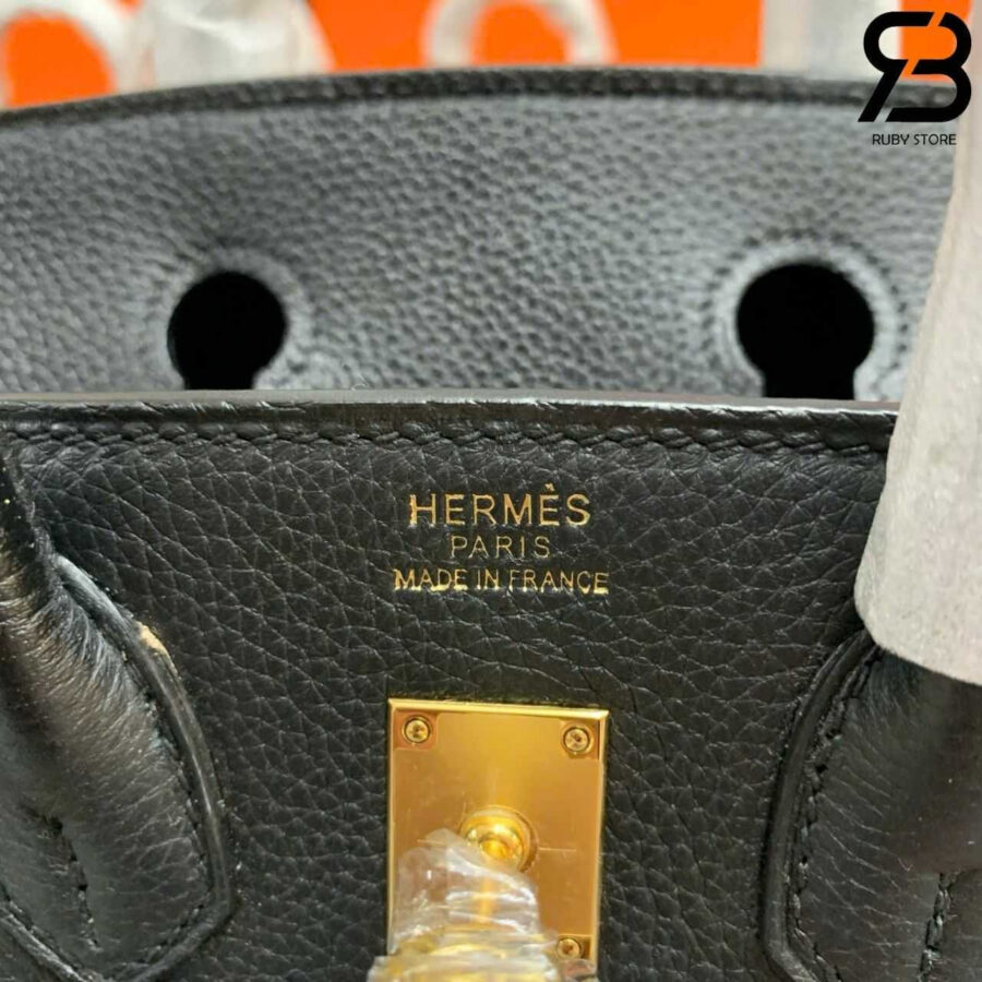 Túi Hermes Birkin 25 Noir Black Togo GHW Da nhập khâu tay màu đen