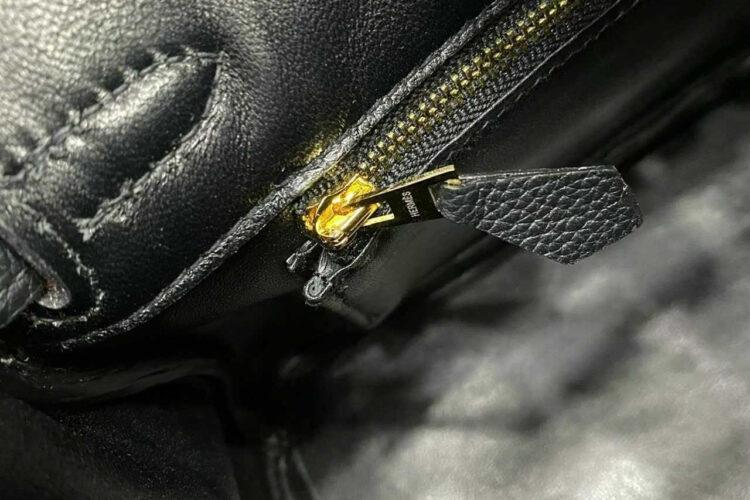 Túi Hermes Birkin 25 Noir Black Togo GHW khâu tay đen