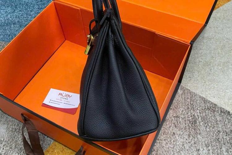 Túi Hermes Birkin 25 Noir Black Togo GHW khâu tay đen