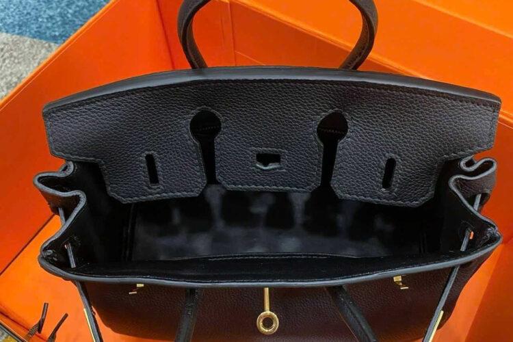 Túi Hermes Birkin 25 Noir Black Togo GHW khâu tay đen
