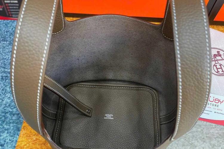 Túi Hermes Picotin 18 Etoupe Grey TC Leather SHW Màu Xám