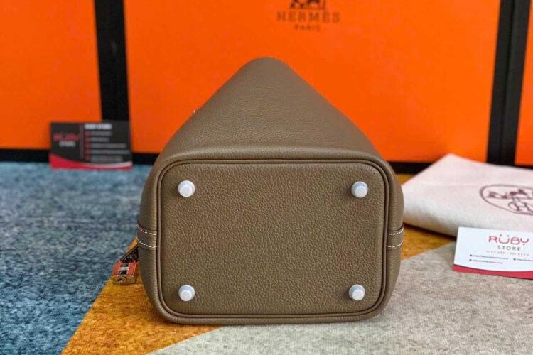 Túi Hermes Picotin 18 Etoupe Grey TC Leather SHW Màu Xám