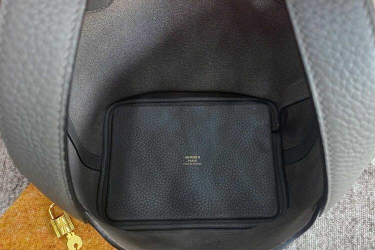 Túi Hermes Picotin 18 Gris Meyer TC Leather GHW Màu Xám