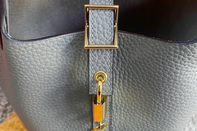 Túi Hermes Picotin 18 Gris Meyer TC Leather GHW Màu Xám