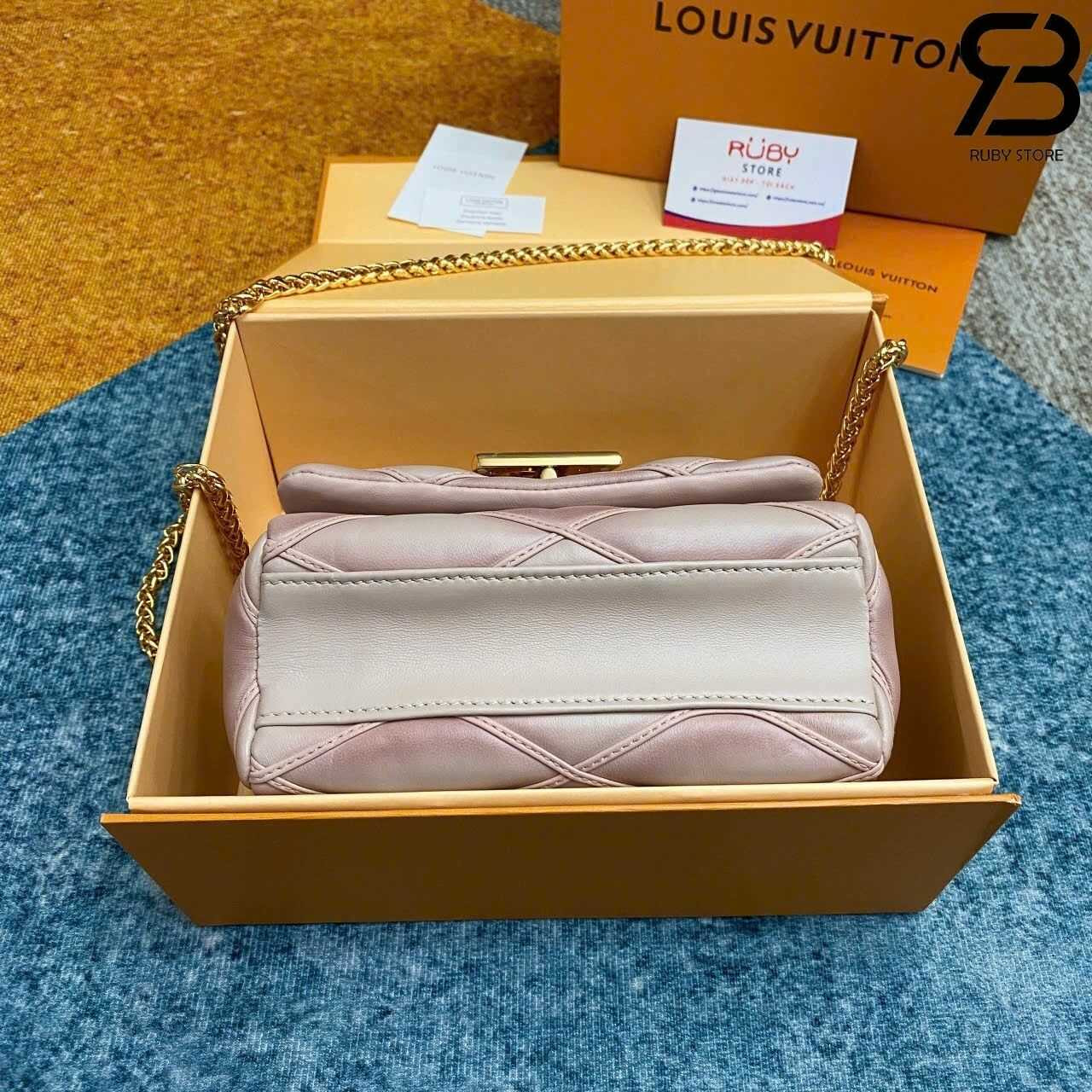 Túi LV Pico Go-14 Malletage Beige Rose Lambskin Hồng Nhạt