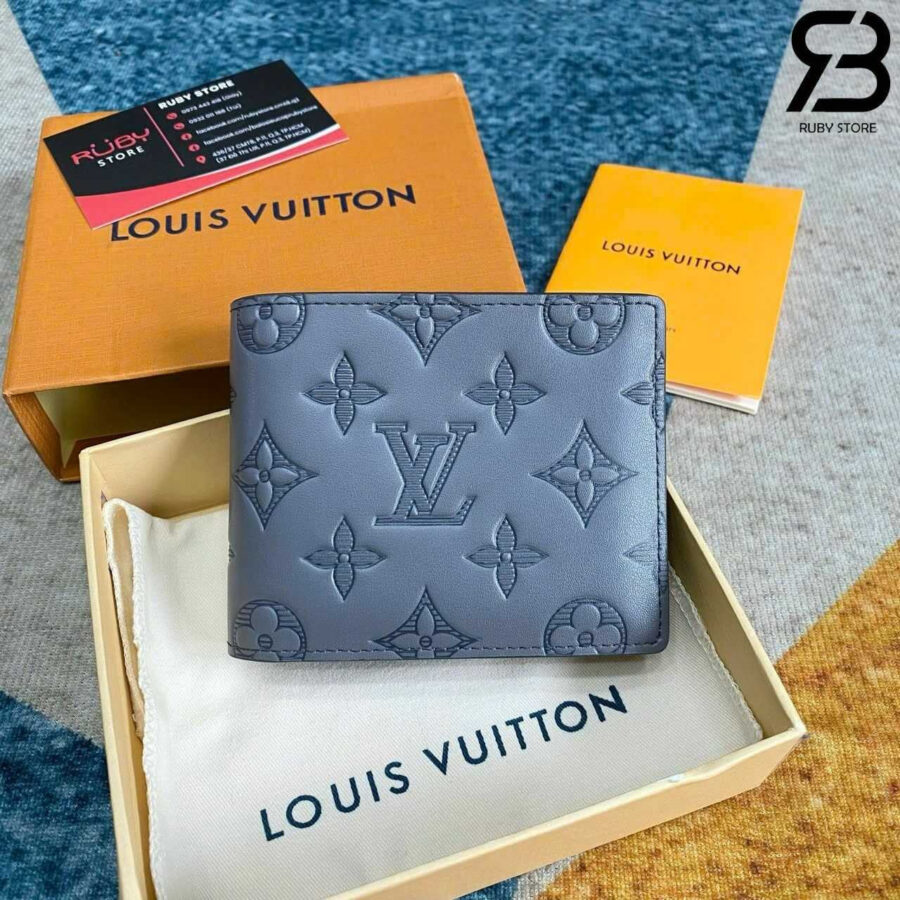 VÍ LV MULTIPLE WALLET M81383 GRAY MONOGRAM SHADOW XÁM