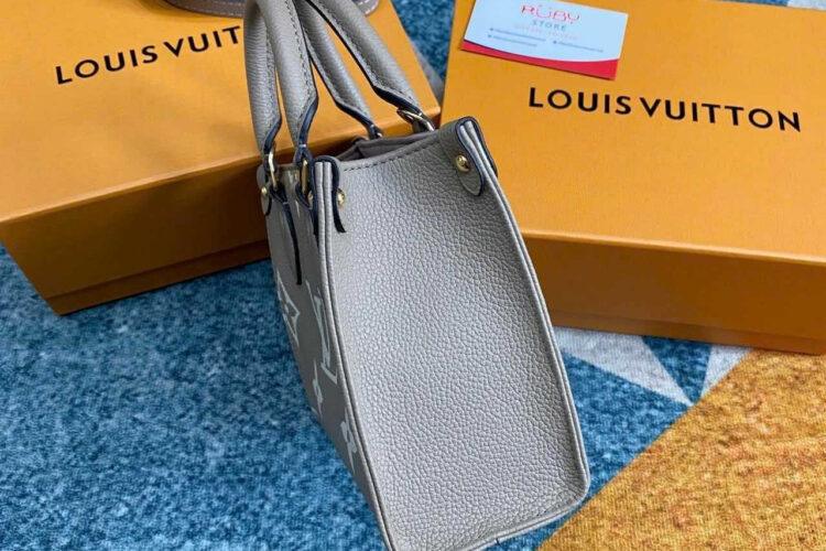 túi LV OnTheGo BB M47054 Dove Cream Monogram Empreinte nâu kem