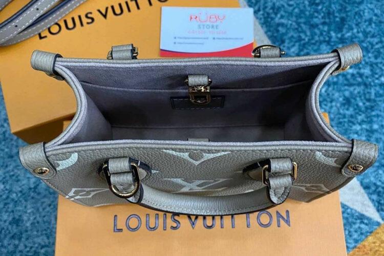 túi LV OnTheGo BB M47054 Dove Cream Monogram Empreinte nâu kem