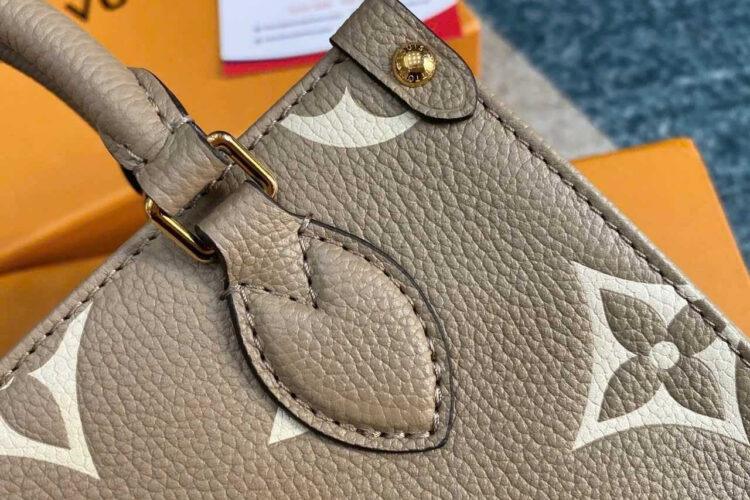 túi LV OnTheGo BB M47054 Dove Cream Monogram Empreinte nâu kem