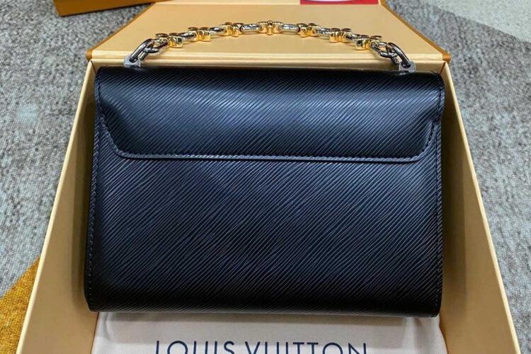 túi LV Twist MM Flower Gold Silver Logo M24044 Black Epi